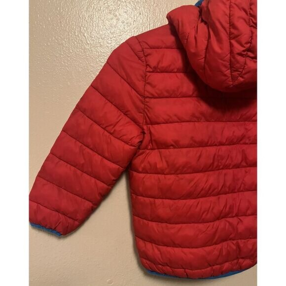 Mini Boden Pack Away Jacket Coat Puffer Red Blue Water Resistant Youth Size 5-6 - Picture 11 of 16